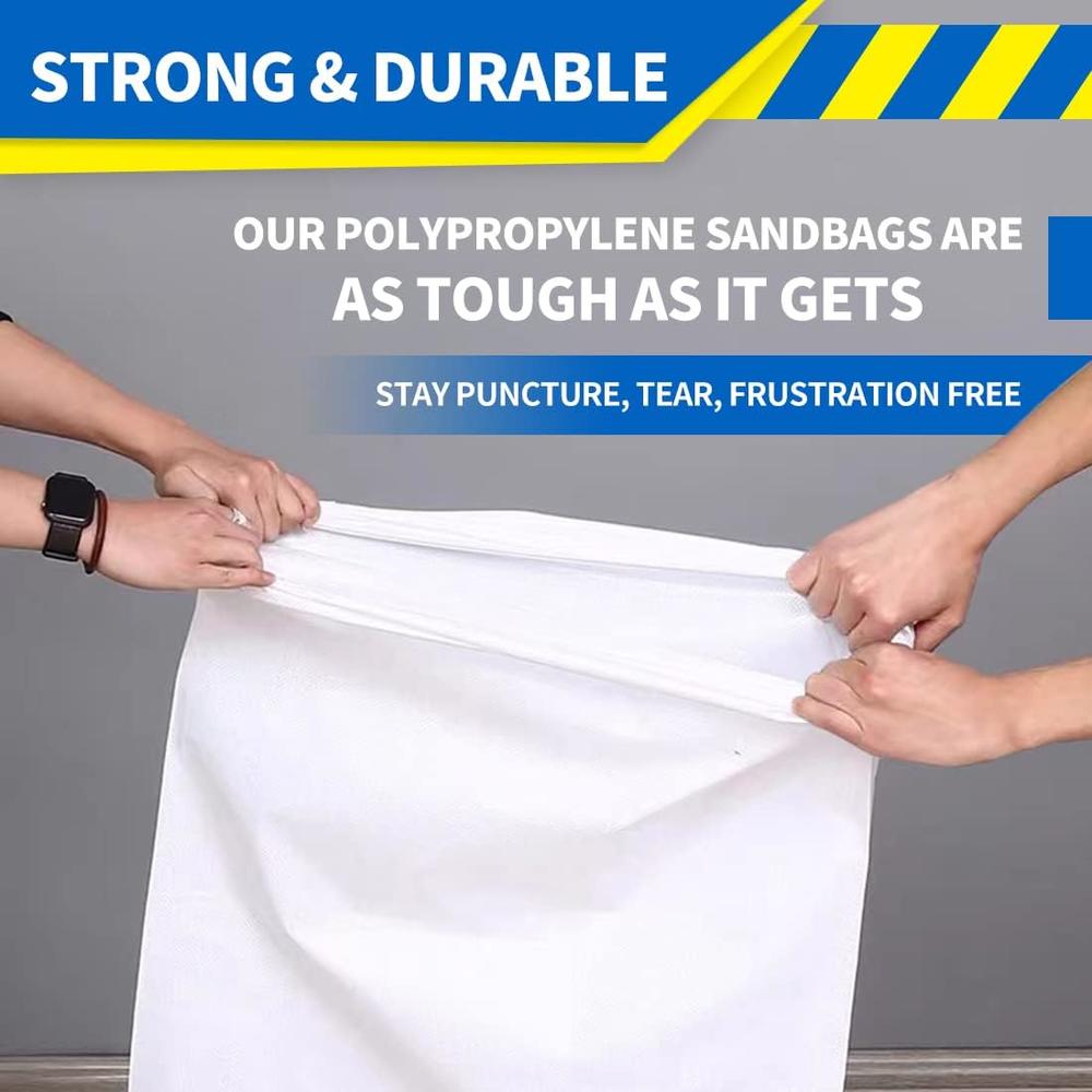 Dokdin Heavy Duty Sandbags Woven Polypropylene Sand bags UV Protection Empty sandbag 10 Packs 21.6" x 33.4" Sand Bags Flood