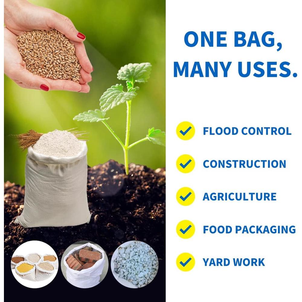 Dokdin Heavy Duty Sandbags Woven Polypropylene Sand bags UV Protection Empty sandbag 10 Packs 21.6" x 33.4" Sand Bags Flood