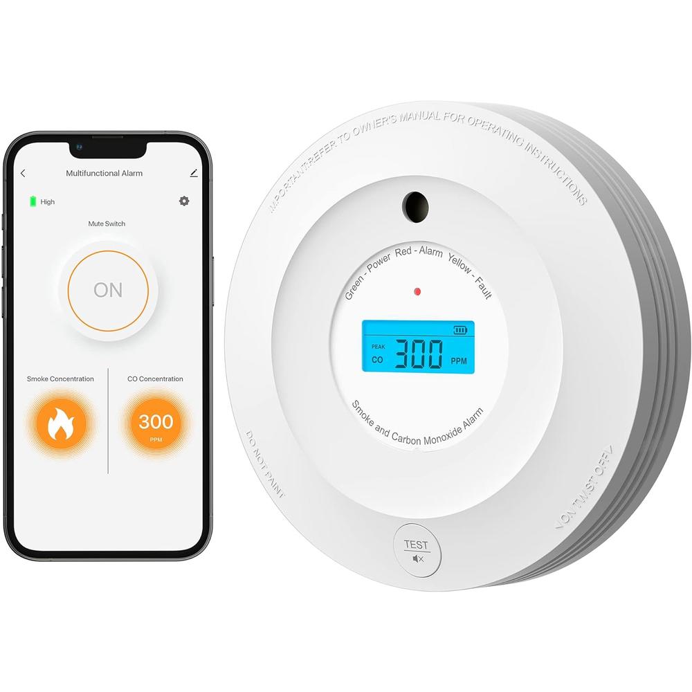 AEGISLINK Wi-Fi Combination Smoke and Carbon Monoxide Detector with LCD Display