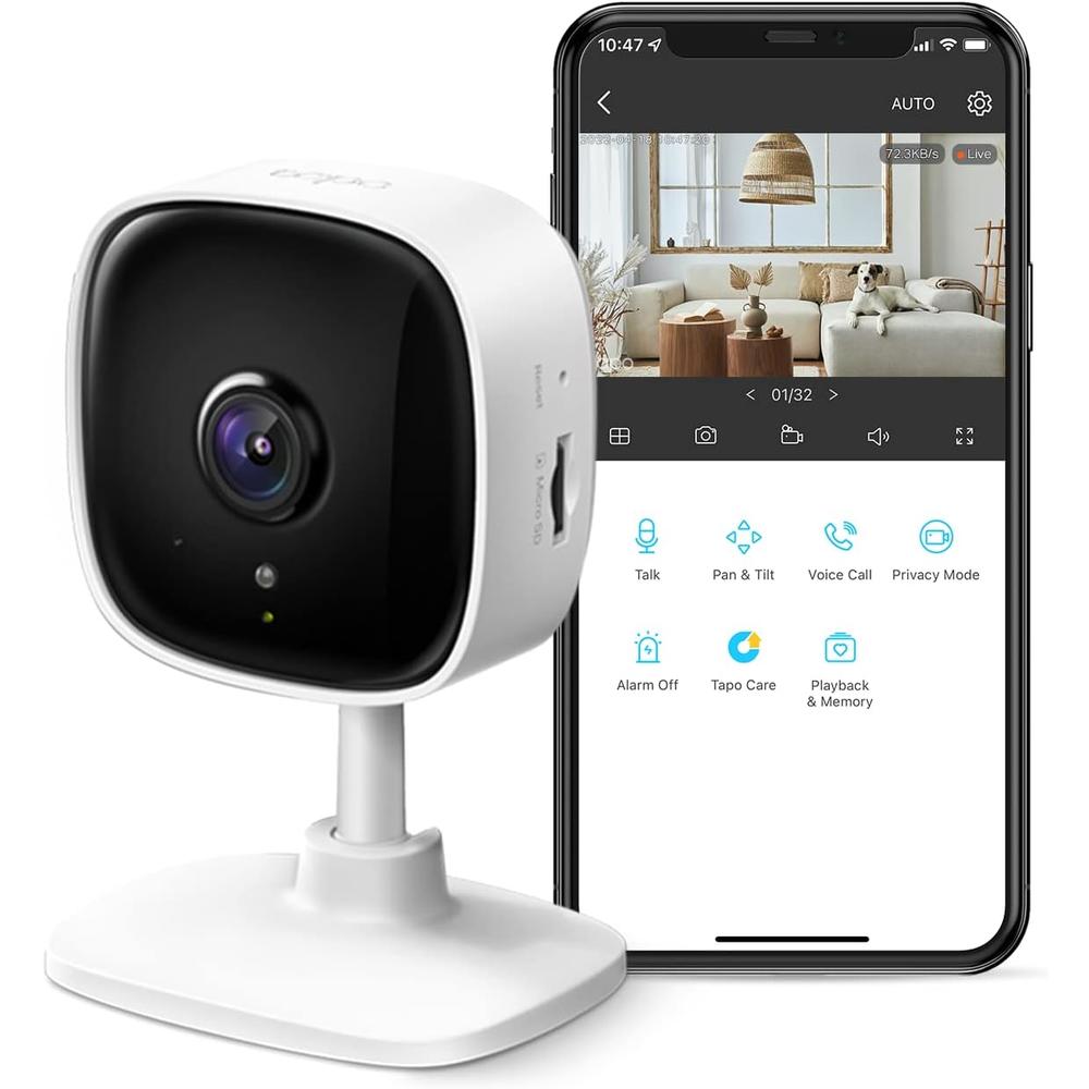 TP-Link Tapo 2K Indoor Security Camera for Baby Monitor, Dog Camera w/ Motion Detection, 2-Way Audio Siren, Night Vision, Cloud