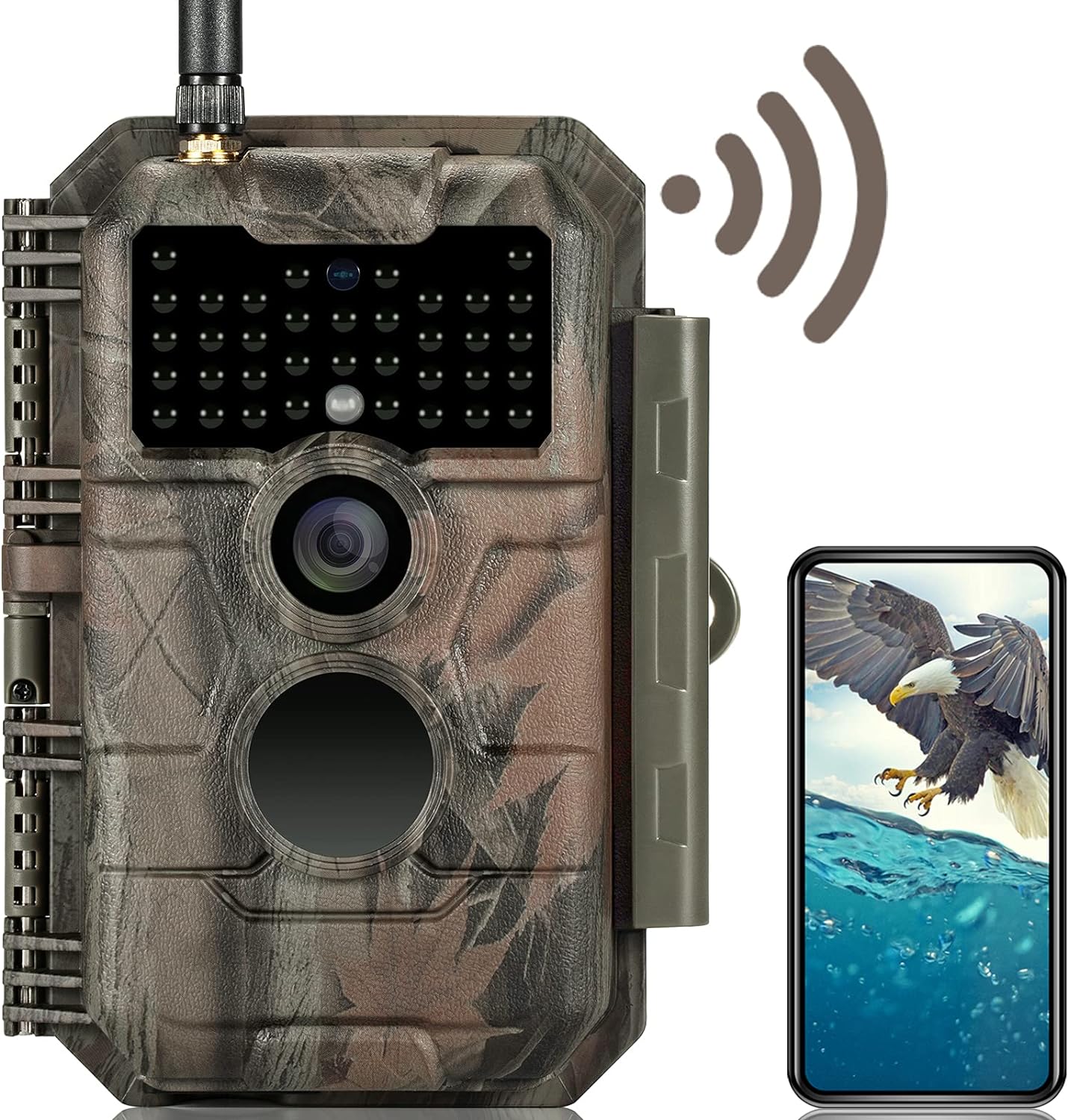 GardePro E6 Trail Camera WiFi 24MP 1296P Game Camera with No Glow Night Vision Motion Activated Waterproof for Wildlife Deer Scouting Hu