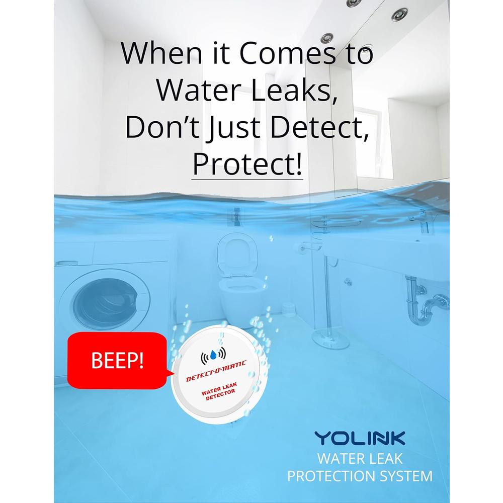 YoSmart Smart Leak Sensors 2 Pack, YoLink 1/4 Mile World's Longest Range Wireless Smart Water Leak Sensor Compatible with Alexa and IFT
