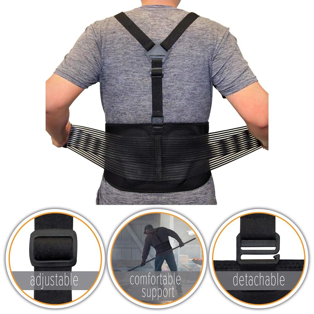 Generic AllyFlex Sports&#194;&#174; Back Brace For Lifting Lower Back Support For Work Y-shape Suspenders Safety Belt With Dual