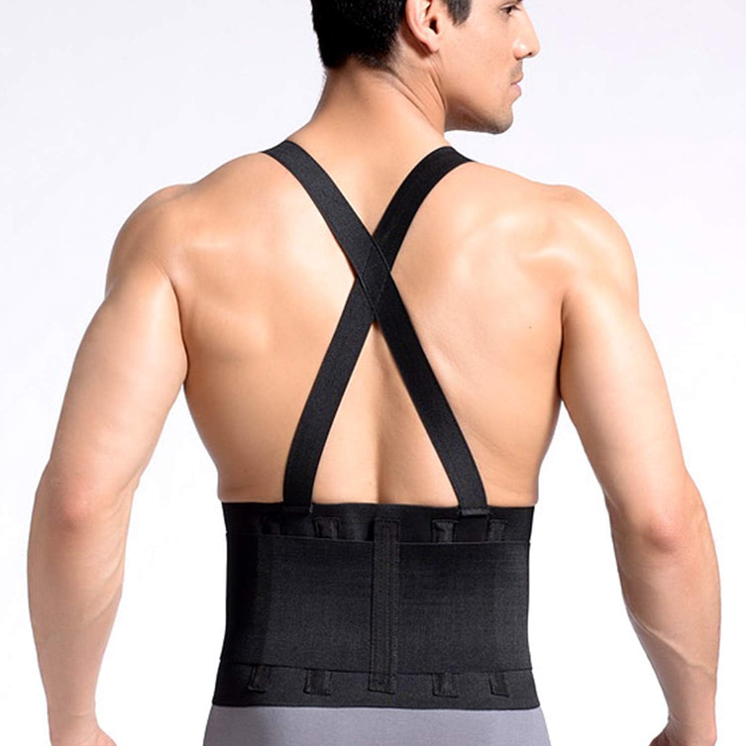 CROSS1946 Work Back Brace,Lumbar Support with Adjustable Suspenders for Industrial Work, Weightlifting,Back Pain Relife,Heavy Lifting Saf