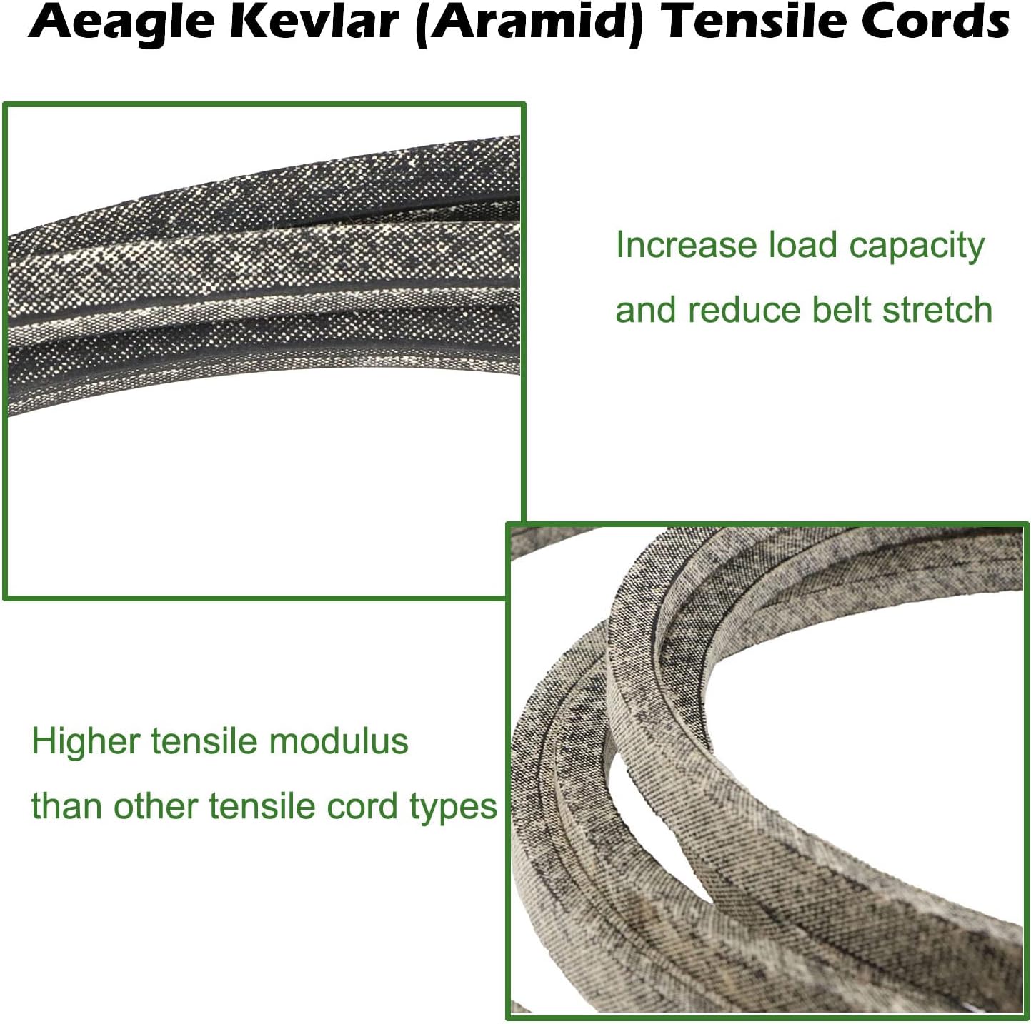 AEagle Kevlar 132" x 1/2" Deck Belt for Ariens 07241500 7241500 Toro 92-6991, 42 48 inch Zoom 2048 2148 2348 Series