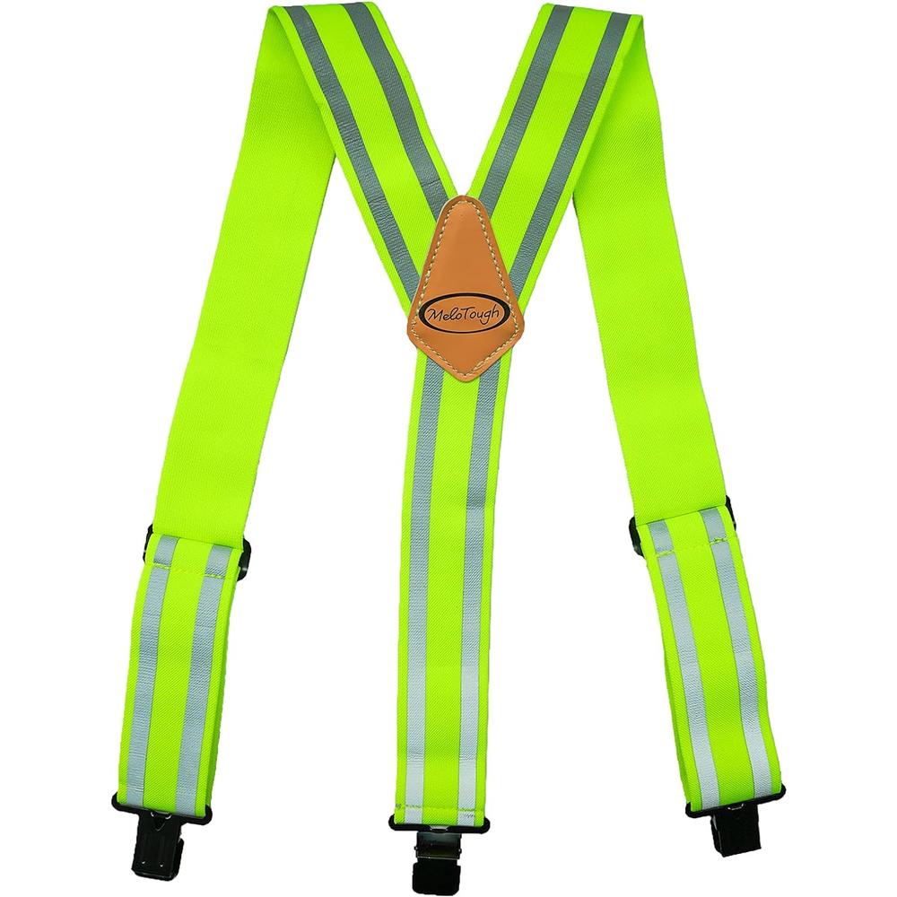 Generic Tool Belt Suspenders Reflective Safety Suspenders With Fully Elastic 2 inch Wide Y back Heavy Duty Suspenders