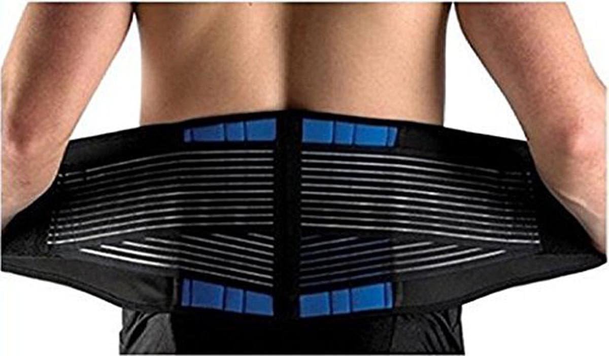 WONFAST Deluxe Neoprene Double Pull Lumbar Lower Back Support Brace Exercise Belt Waist Trainer Trimmer Belt with Dual Adjustable Strap