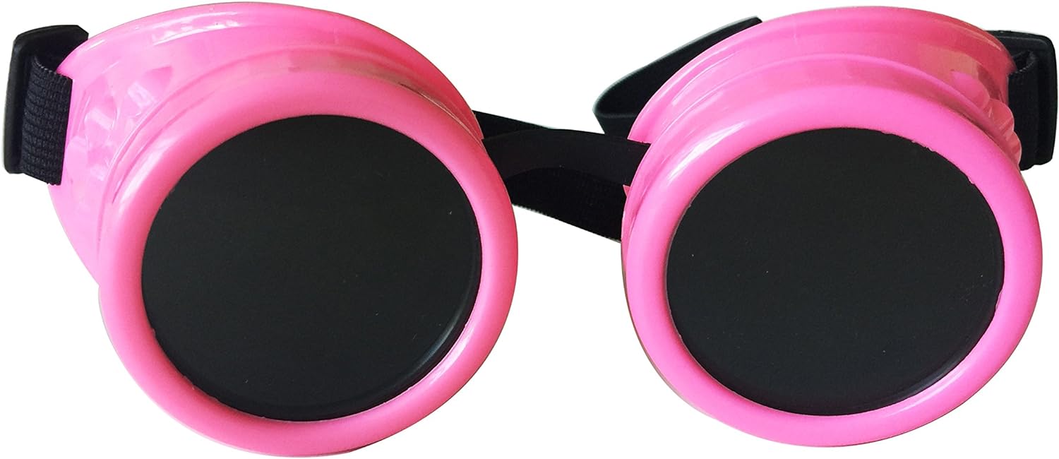 Glass Wocst Cyber Goggles Vintage Steampunk Goggles es Welding Goth Cosplay(Pink)