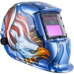 DEKOPRO Welding Helmet - Solar Power Auto Darkening Welding Helmet - Adjustable Shade Range 4/9-13 for Mig Tig - Arc Welder Mask (Blue