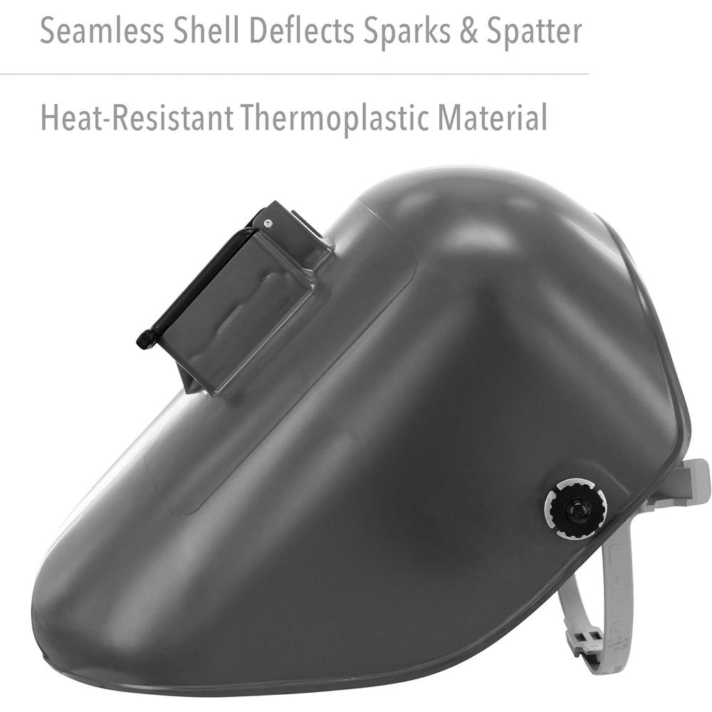 Fibre-Metal by Honeywell Tigerhood Classic Thermoplastic Welding Helmet with Speedy Loop Hard Hat Mount, Gray (5906GY)