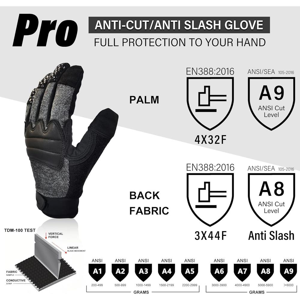 Generic Intra-FIT Police Search Gloves, Needle Puncture Resistant Police Duty Gloves,Tactical Riot Gloves, 360&#194;&#176; Anti
