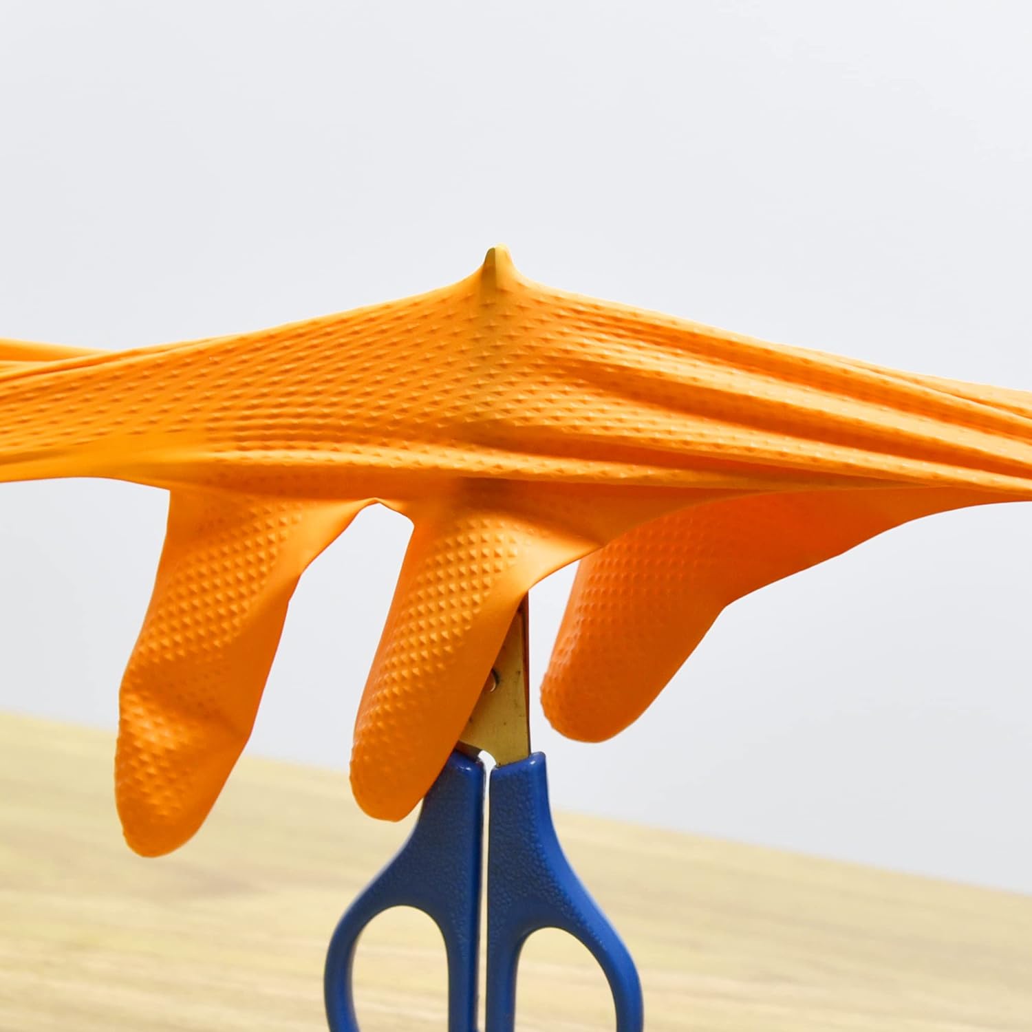 Generic TitanFlex Thor Grip Heavy Duty Industrial Orange Nitrile Gloves with Raised Diamond Texture, 8-mil, Latex Free, 50-ct Box