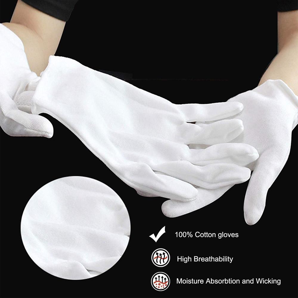 Generic Cotton Gloves (20 Pcs White+6 Pcs Black ), White Cotton Gloves for Dry Hands, Moisturizing Eczema Lotion Gloves for Women