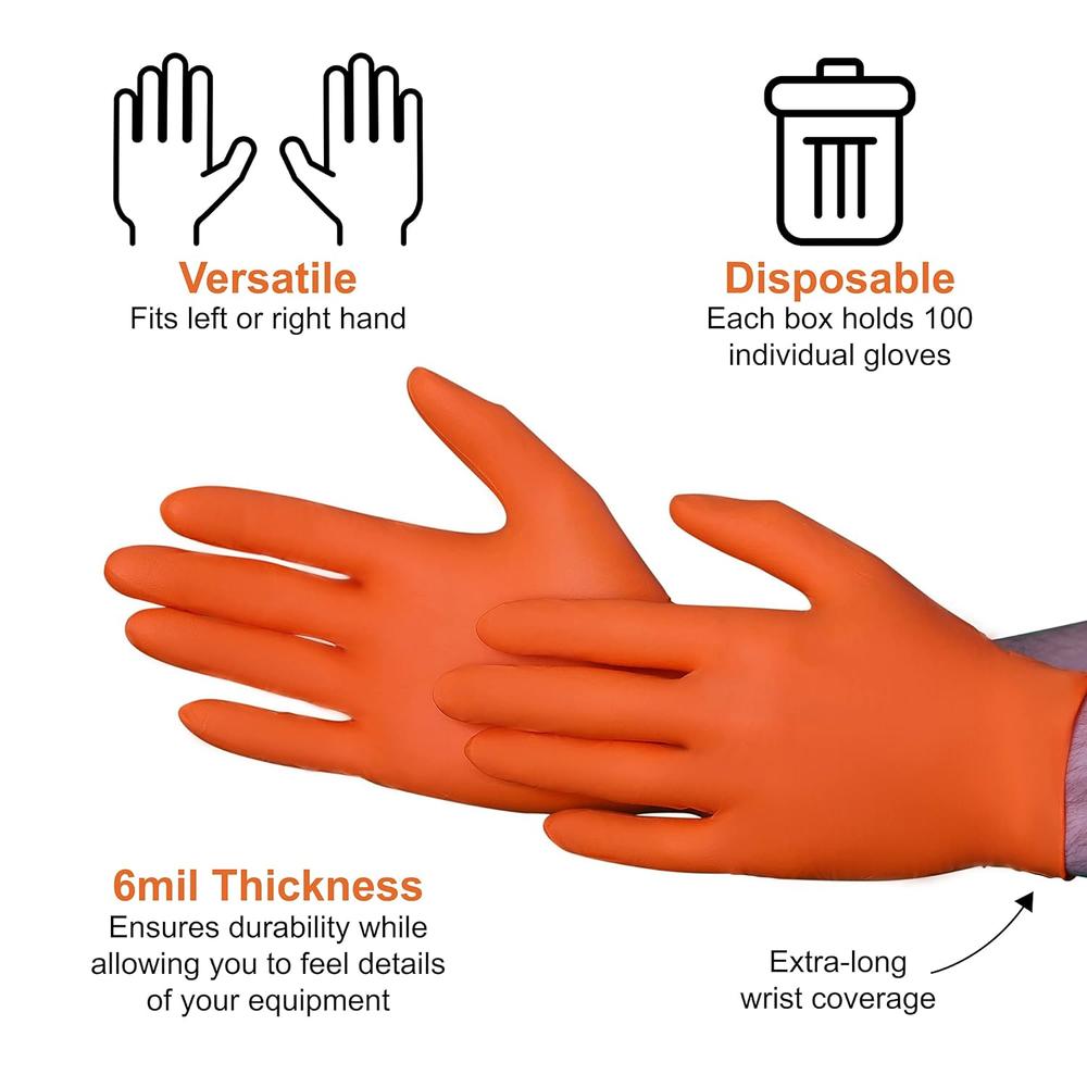 Generic VGuard A1EA62 Nitrile Gloves Disposable Gloves - Medium Size Box 100CT 6mil Powder Free Nitrile Gloves Box