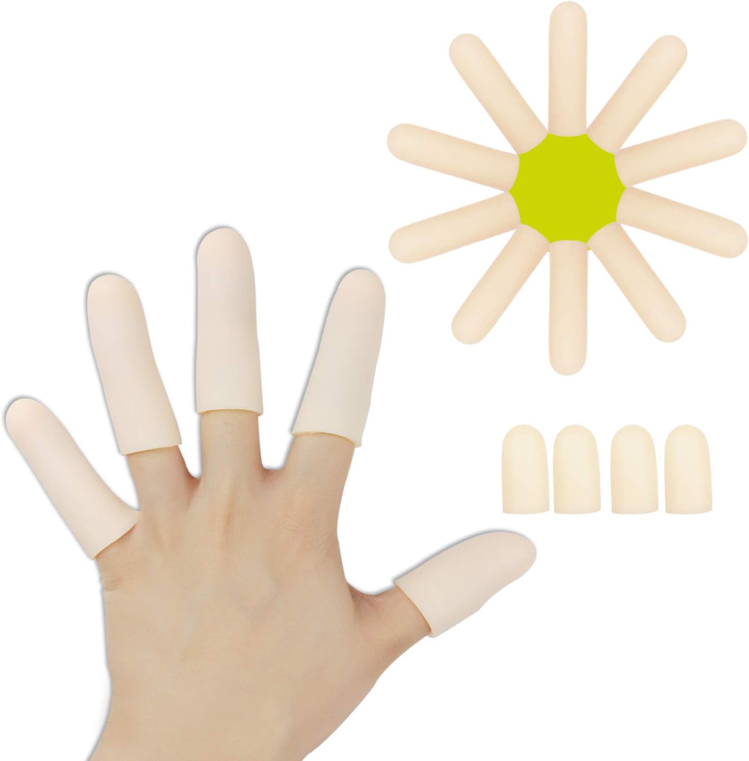 Generic Gel Finger Cots, Finger Protector Support(14 PCS) NEW MATERIAL Finger Sleeves Great for Trigger Finger, Hand Eczema, Finger Cra
