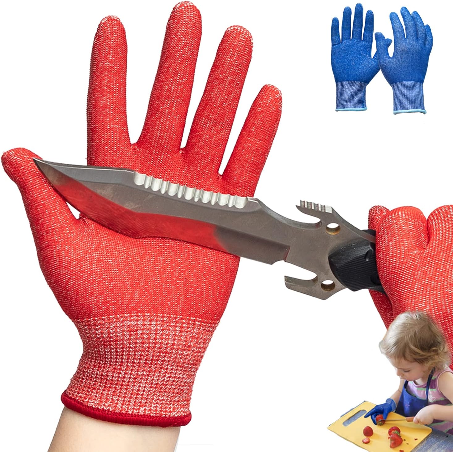 Schwer 2 Pairs ANSI A8 Cut Resistant Gloves, Food Grade Cut Gloves