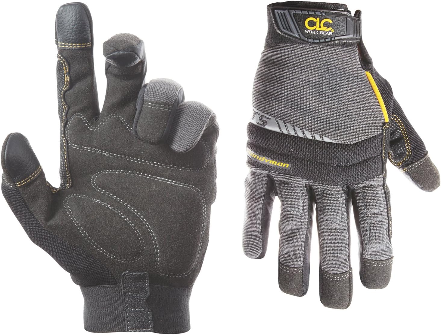 Custom Leathercraft CLC  125L Handyman Flex Grip Work Gloves, Shrink Resistant, Improved Dexterity, Tough, Stretchable, Excellent Grip