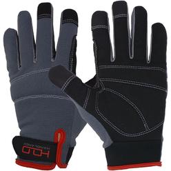 HANDLANDY Mens Work Gloves Touch screen, Synthetic Leather Utility Gloves, Flexible Breathable Fit- Padded Knuckles