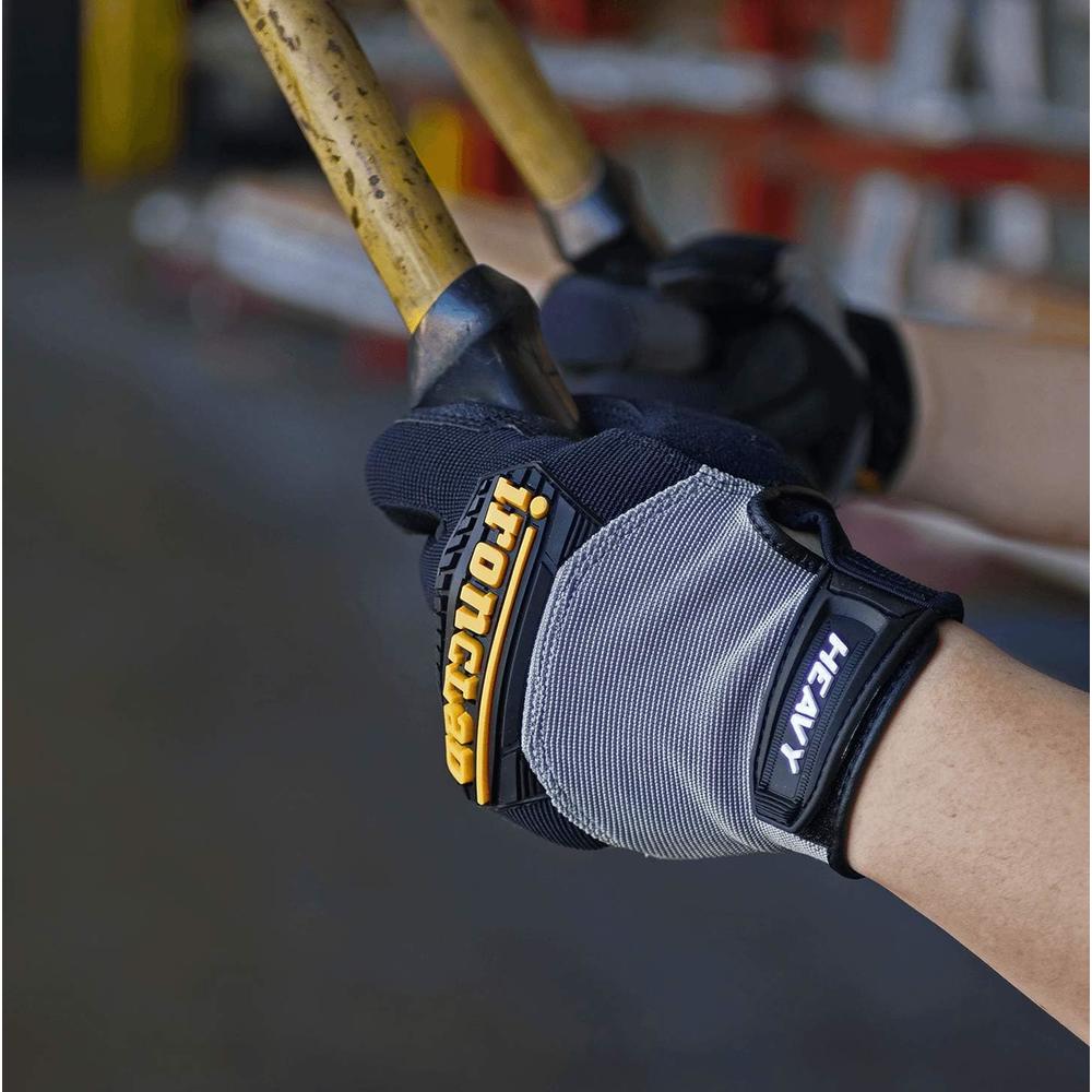 Ironclad Heavy Utility Work Gloves HUG, High Abrasion Resistance, Performance Fit, Durable, Machine Washable, Black