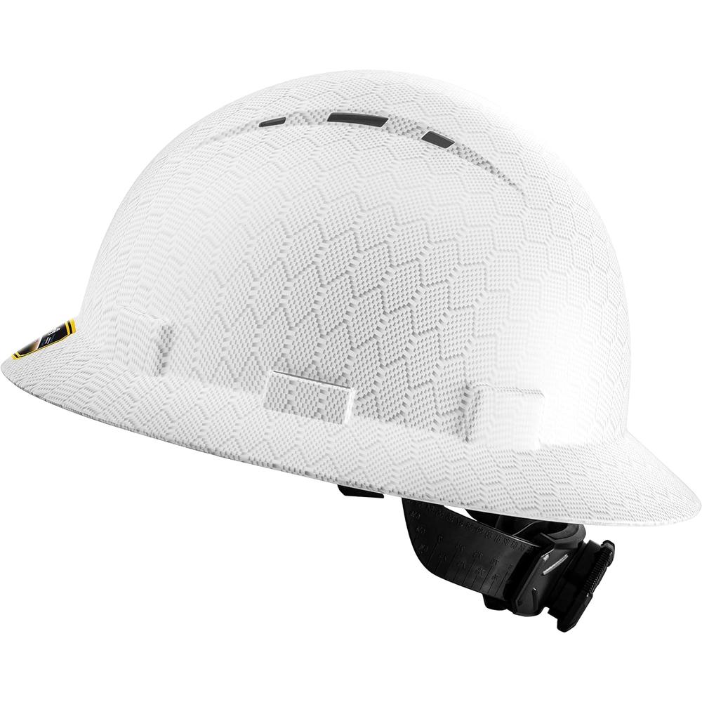 ProtectX Premium Full Brim Hard Hat, Cascos De Construccion for Safety, 6-Point Adjustable Ratchet Suspension, OSHA/ANSI Compliant