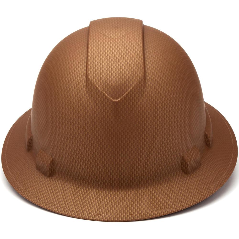 Pyramex Safety Pyramex Ridgeline Full Brim Hard Hat, 4-Point Ratchet Suspension, Copper Pattern