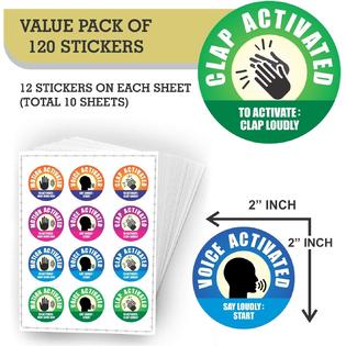 PARTH IMPEX Prank Stickers - (Pack of 120) 2 Large Round Fake Voice Motion  Clap Activated Funny