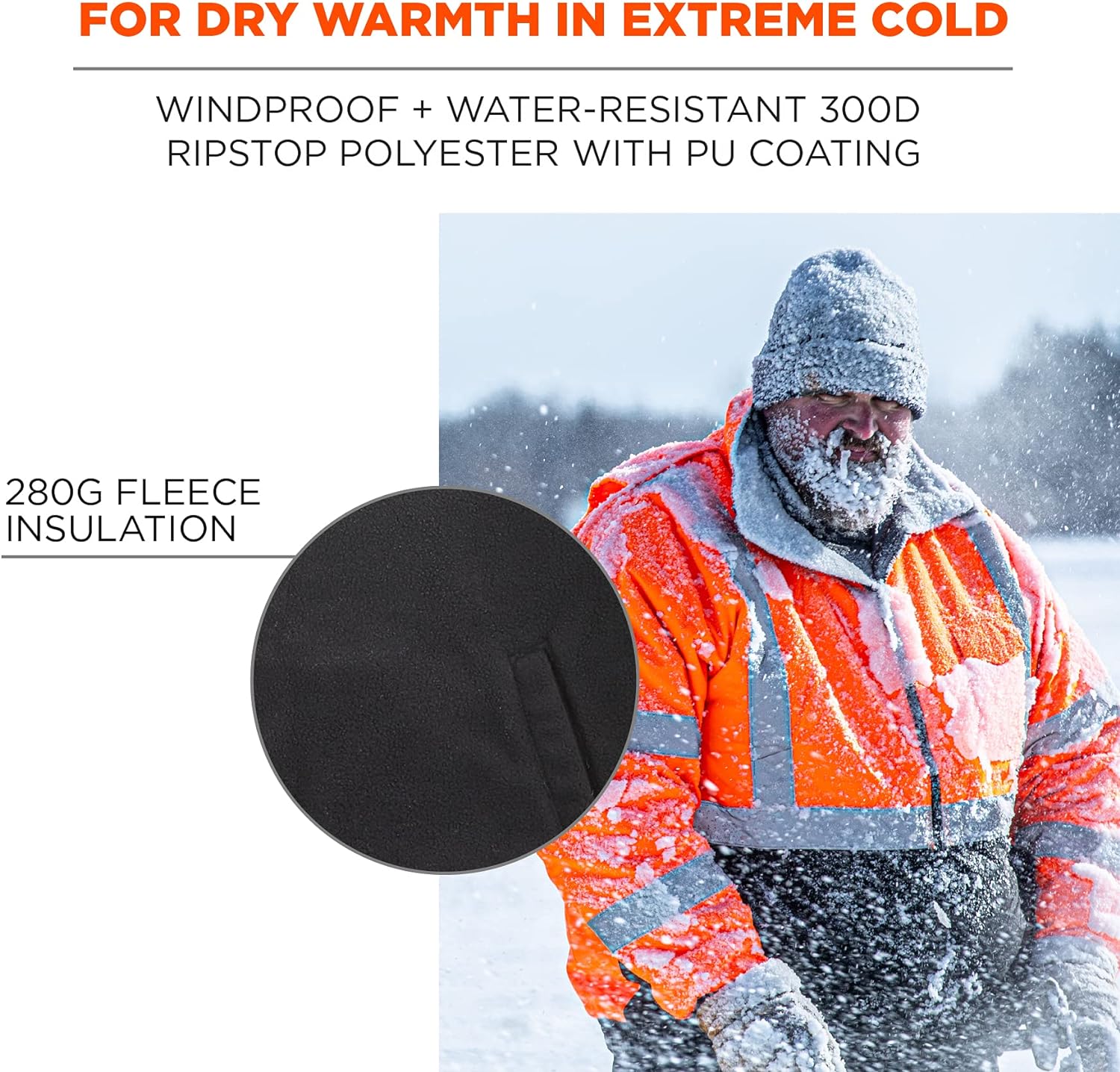 Generic High Visibility Reflective Winter Bomber Jacket, Black Bottom, Zip Out Fleece Liner, ANSI Compliant, Ergodyne GloWear 8381