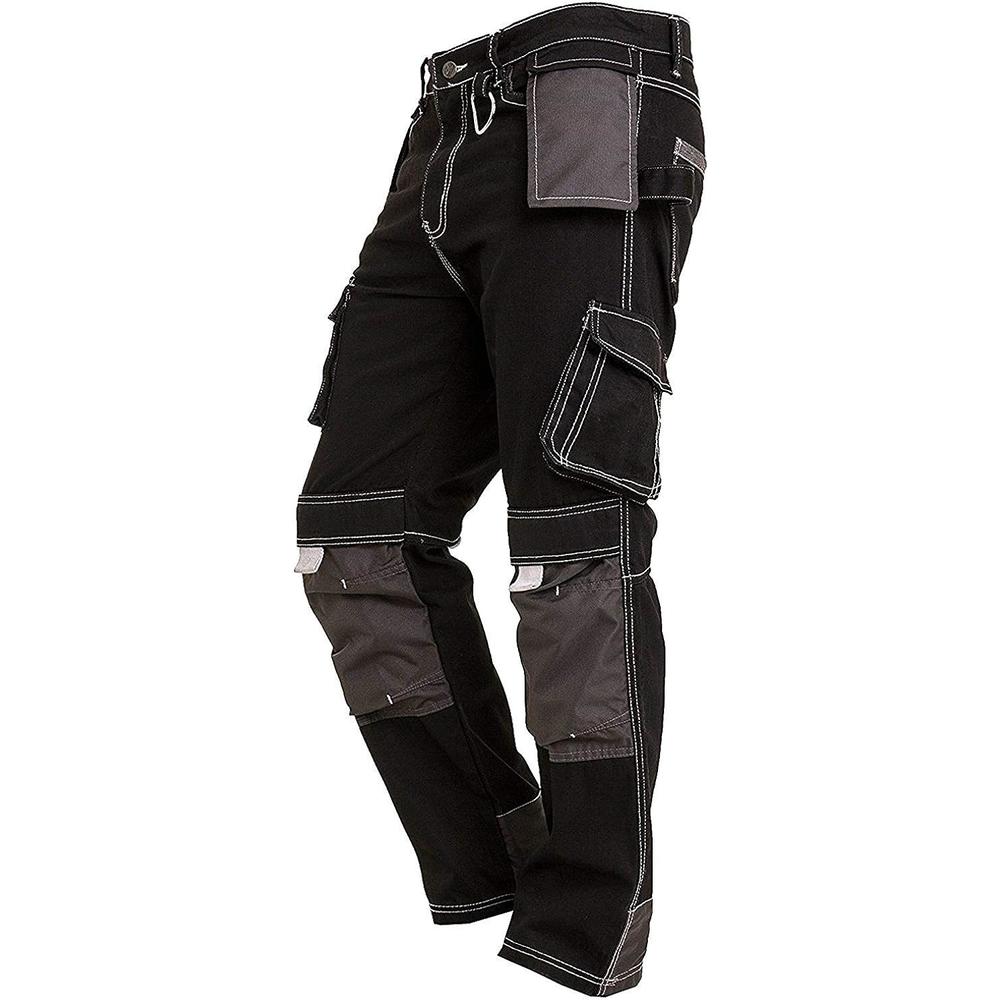Generic Newfacelook Work Trousers for Men Cargo Safety Work Pants Knee Pad Pockets Warehouse Trouser