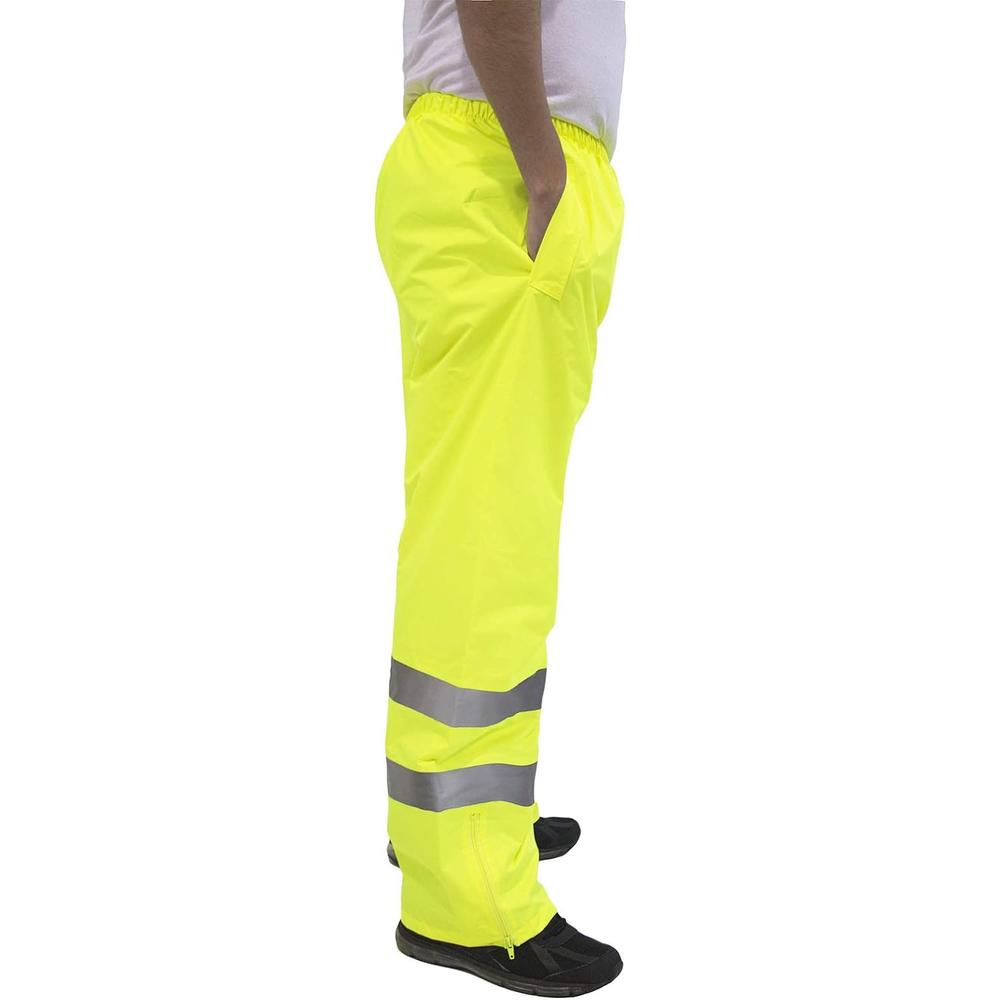 Generic JORESTECH Safety Rain Pants Reflective High Visibility Yellow/Lime ANSI Class E 150D Heavy Duty PANTS-03 (L)