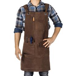 Texas Canvas Wares Woodworking Apron, Heavy Duty Waxed Canvas Work Apron With Pockets - M-XL Shop Apron for Men with Double Stitching, and Comfy D