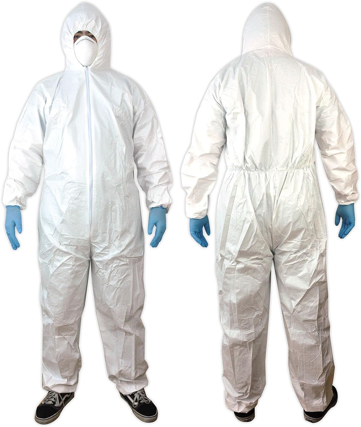 Generic Disposable Coverall, One-piece Cover Suits Paint Coverall Lab Coveralls with Front Zipper (3XL)