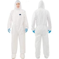 Vicogard Disposable Protective Coveralls, Front Zipper Elastic Cuffs and Ankles, Microporous Isolation Coverall Suit with Hood