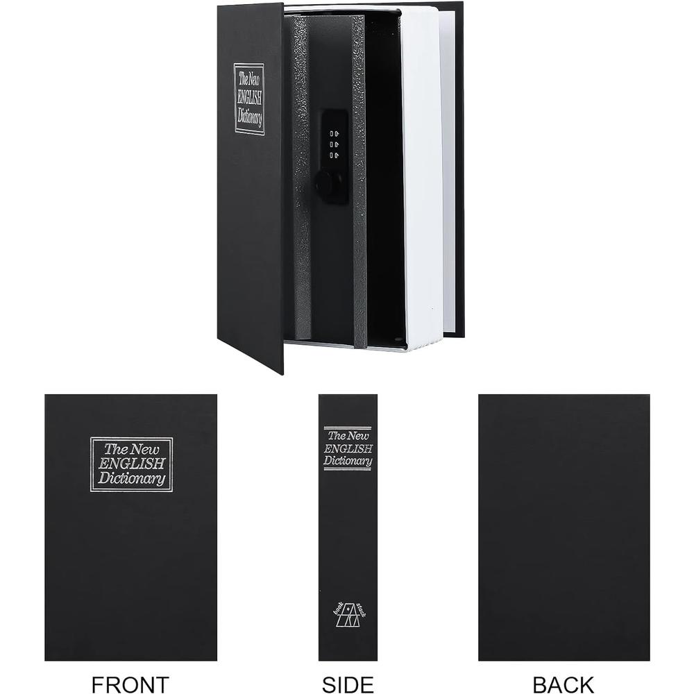 Kyodoled Diversion Book Safe with Combination Lock, Large Safe Secret Hidden Metal Lock Box,Money Hiding Box,Collection Box,9.5" x