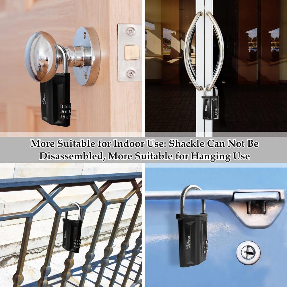Tofeer Small Key Lock Box,Hanging Safe Lockbox for House key Portable Key Holder 3 Digit Combo Lock for outdoor indoor, Key Safe Secur