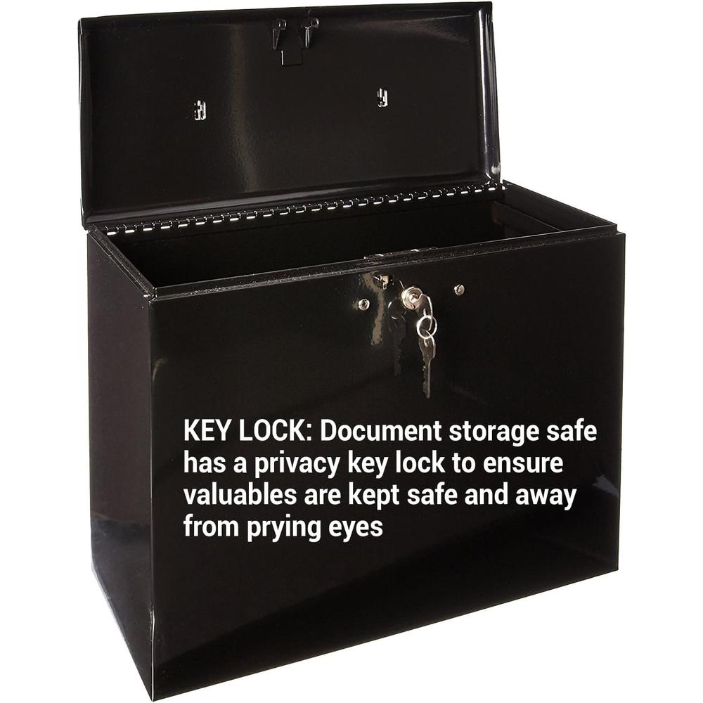 Master Lock File Box with Lock, Large Locking File Box for Documents, Steel Lock Box with Keys, 7148D