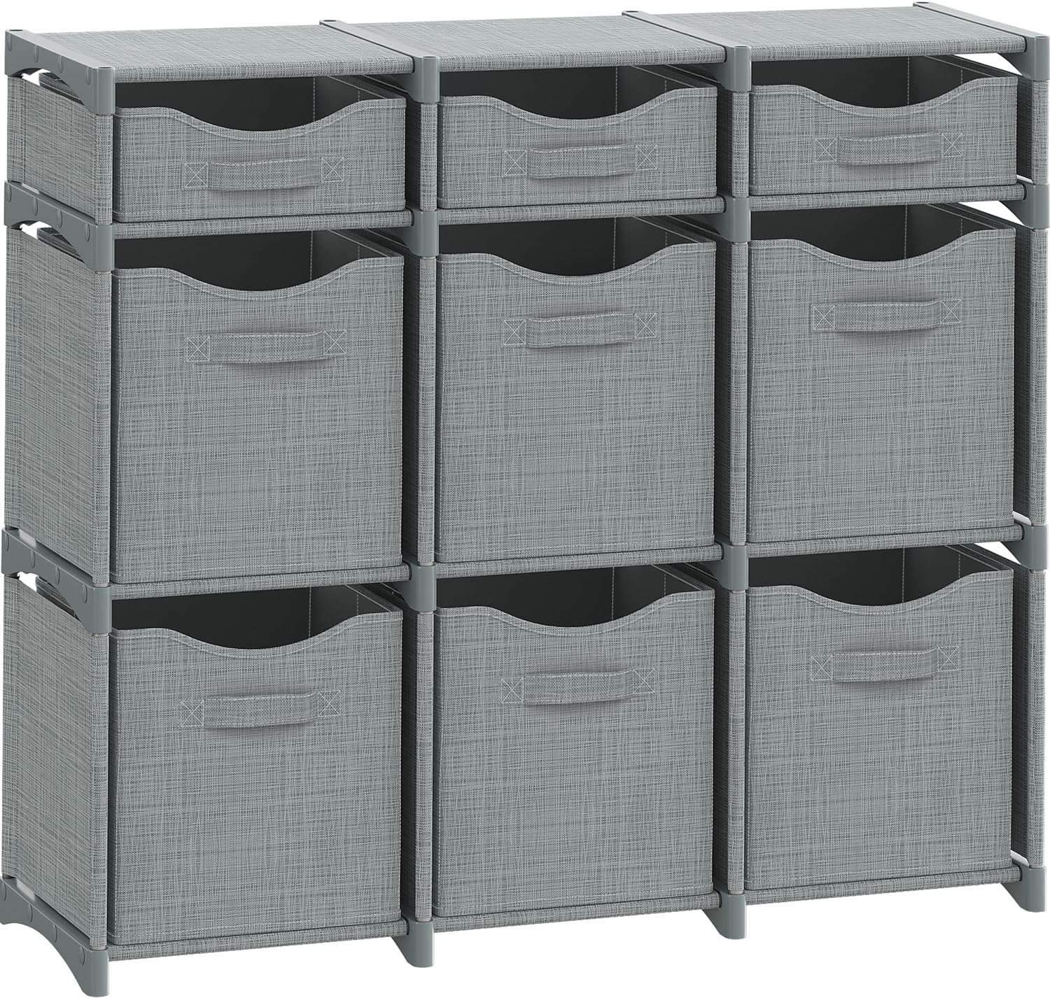 Neaterize 9 Cube Closet Organizers And Storage | Includes All Storage Cube Bins | Easy To Assemble Closet Storage Unit With Drawers | Roo