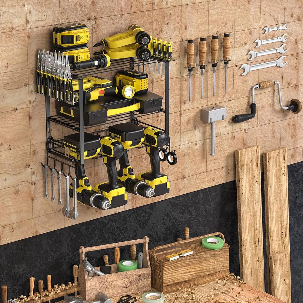 LMAIVE Power Tool Organizer, Tool Organizers and Storage, Drill Holder Wall Mount, Power Tool Organizer Wall Mount, Power Tool Storage