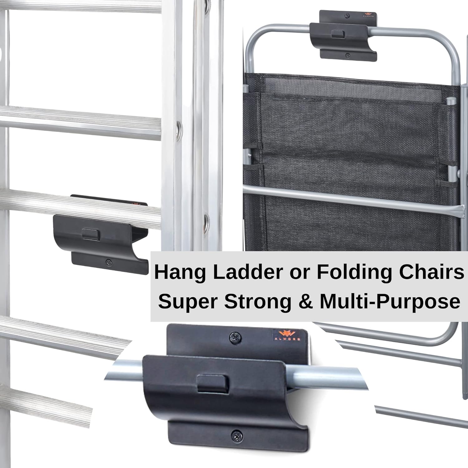 &#226;&#128;&#142;ALWORG Ladder Hanger for Garage Wall - Heavy Duty Utility Hook for Wall Mount Ladder Storage. Versatile Tool Holder to Maximize Space