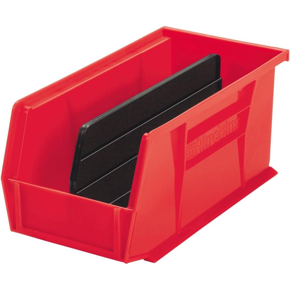 Akro-Mils 40260 Lengthwise Plastic Divider for 30260 AkroBin Storage Bins, Black, (6-Pack)