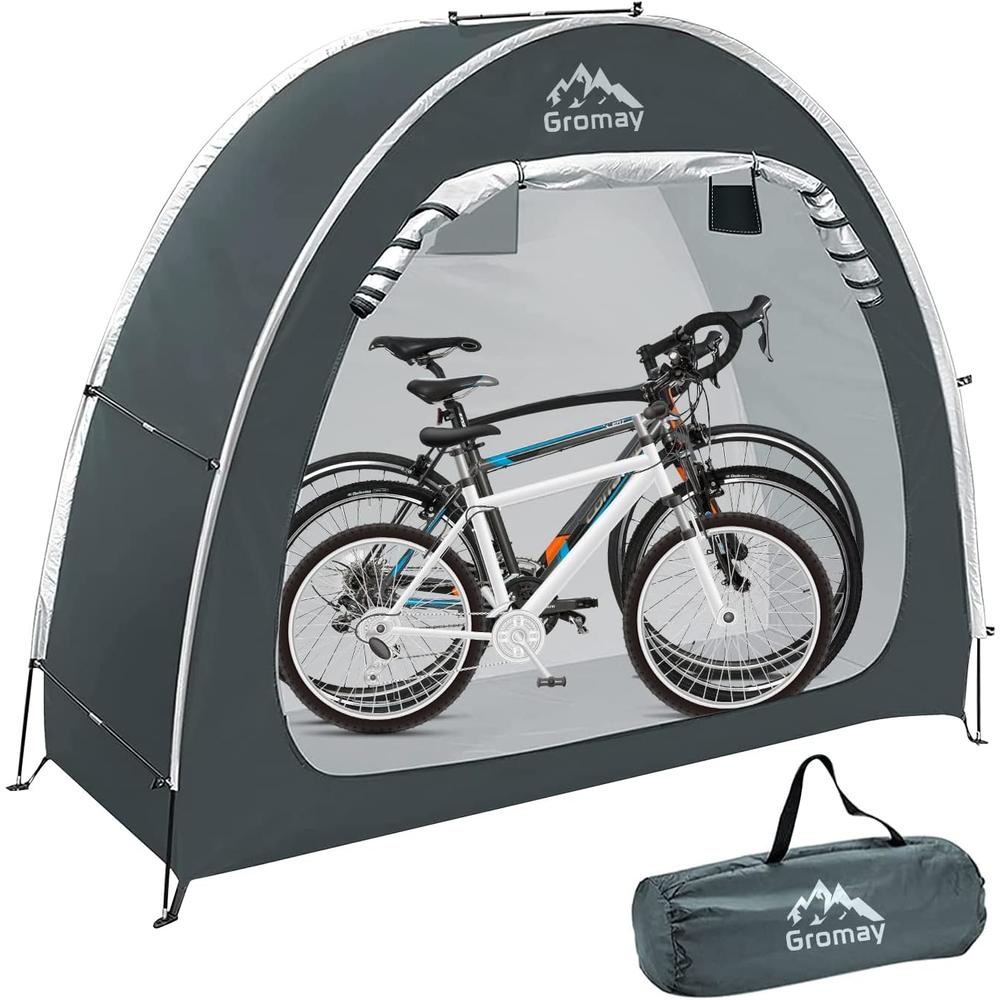 Gromay Outdoor Bike Storage Shed, Portable Bicycle Storage Cover, 210D Waterproof Silver Coated Oxford Bike Cover, Foldable Bic
