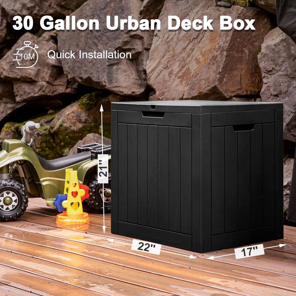Realife Deck Box 30 Gallon Outdoor Storage Box for Food Deliveries, Patio Tools, Outdoor Cushions