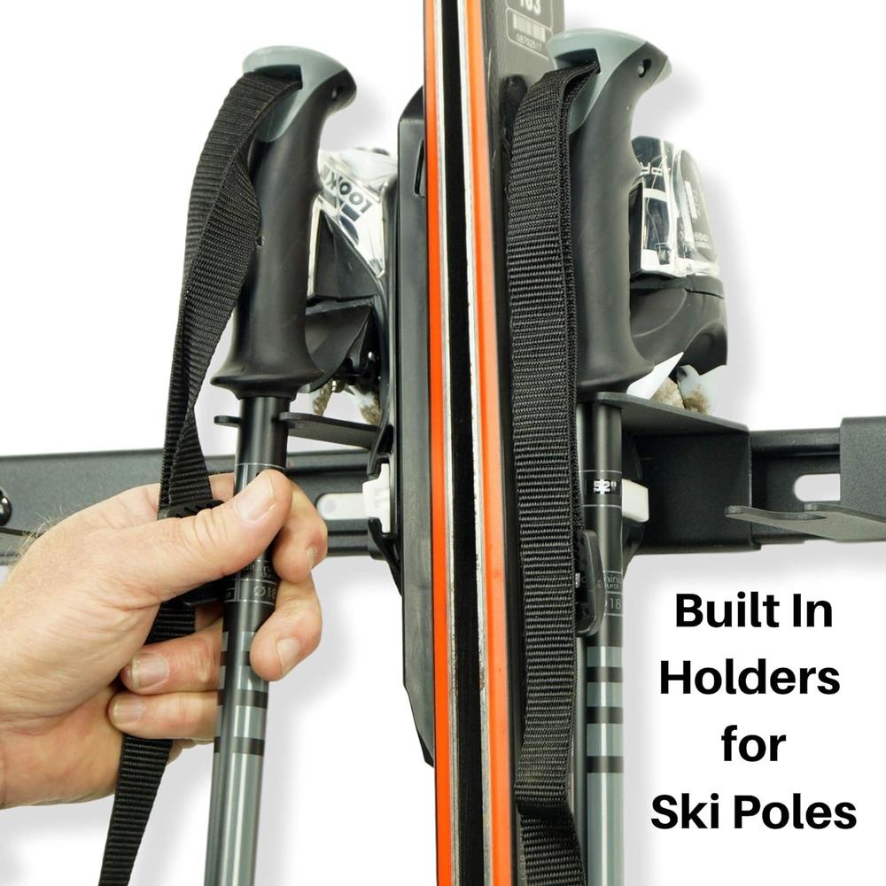 Koova Ski Rack For Garage Wall Storage | Indoor Ski Storage Racks | Ski Rack Garage Storage for Shed Organization | Pole Ski Holder
