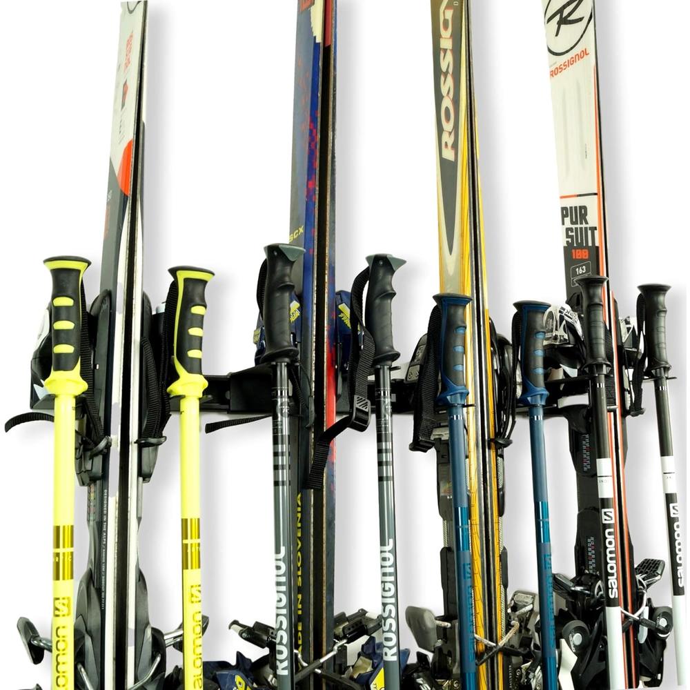 Koova Ski Rack For Garage Wall Storage | Indoor Ski Storage Racks | Ski Rack Garage Storage for Shed Organization | Pole Ski Holder
