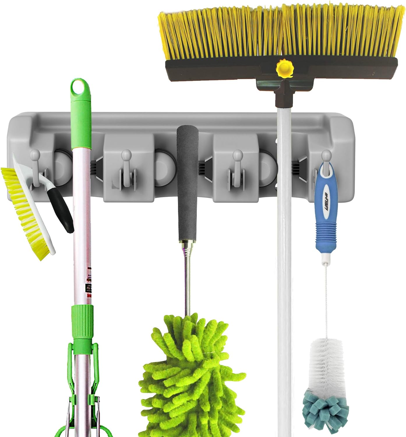 Stalwart Broom and Mop Holder for Organizing Kitchens, Closets, Garages, or Garden by Lavish Home&#226;&#128;&#147; Multi-Fu