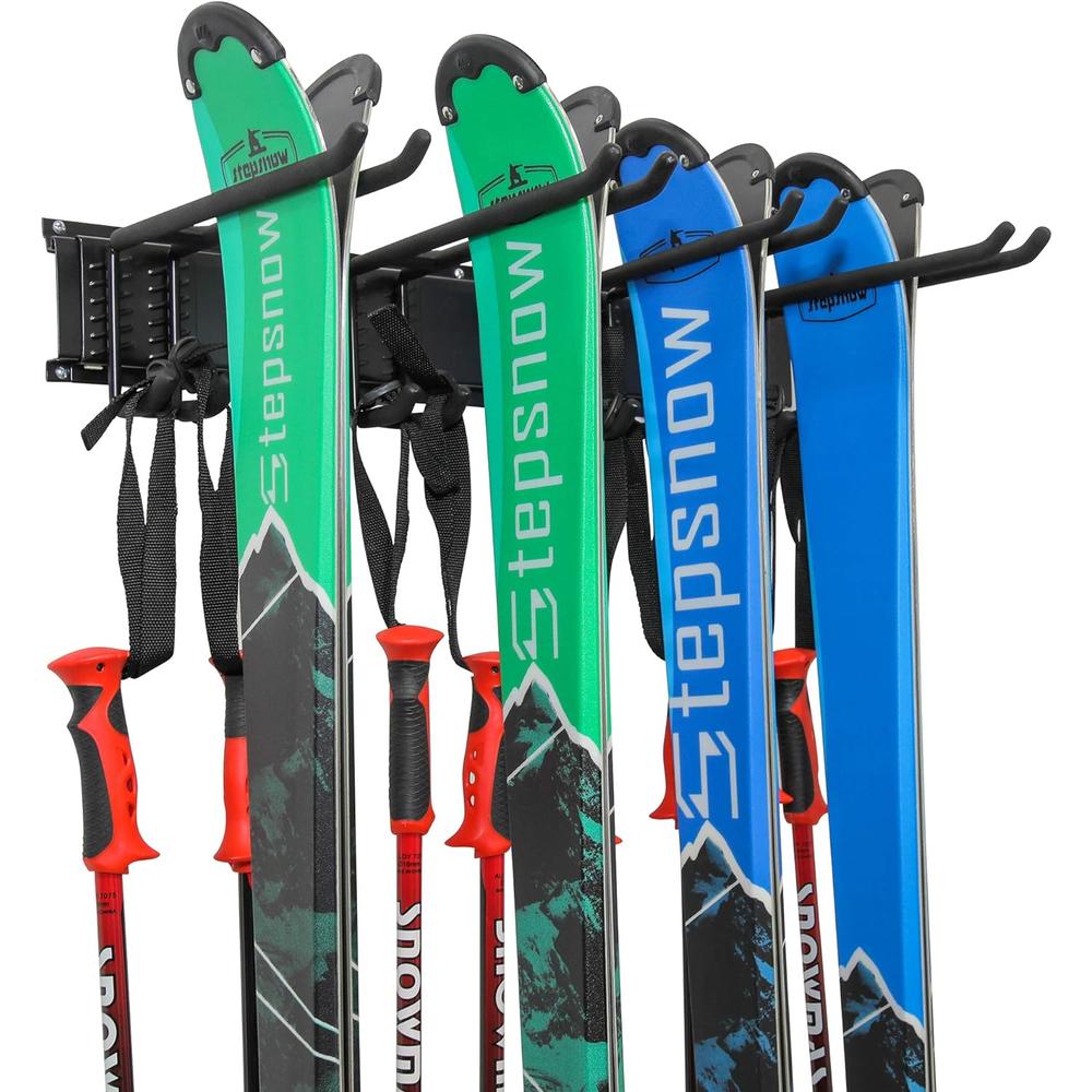 RaxGo Ski Wall Rack, Holds 4 Pairs of Skis