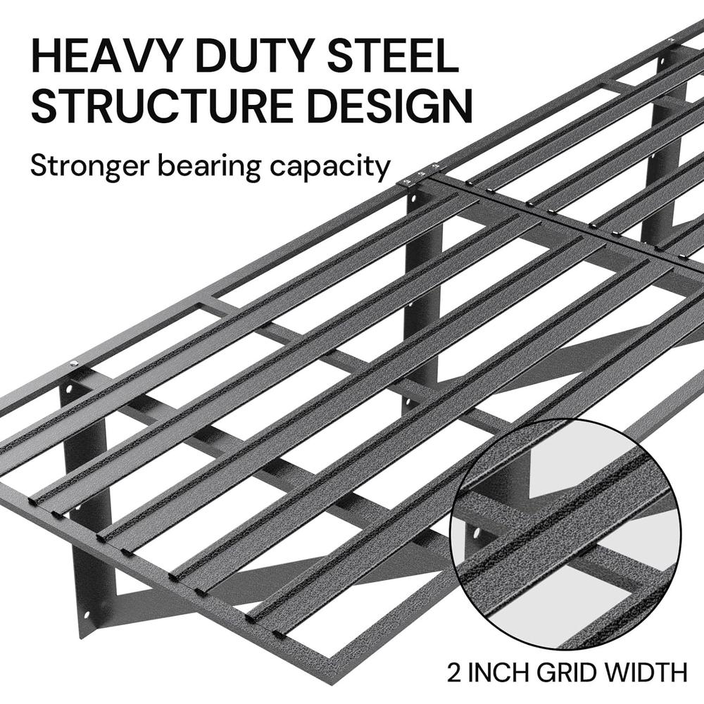 SunsGrove 2-Pack 2x6ft Wall Shelf Garage Storage Rack Garage Shelving Heavy Duty Floating Shelves, Loading 800 LBS, 24"x72", Bl