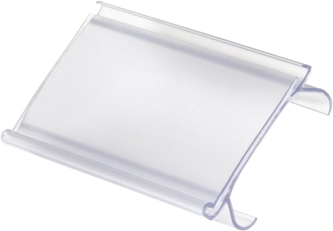 Akro-Mils 29308 Clear Protective Plastic Flat Label Holders for Wire Shelving Retail Display and Warehouses, (25-Pack)