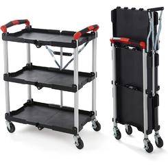 Olympia Tools 410-007 Pack-N-Roll 150 lbs Folding Collapsible Service Cart, Black/Red