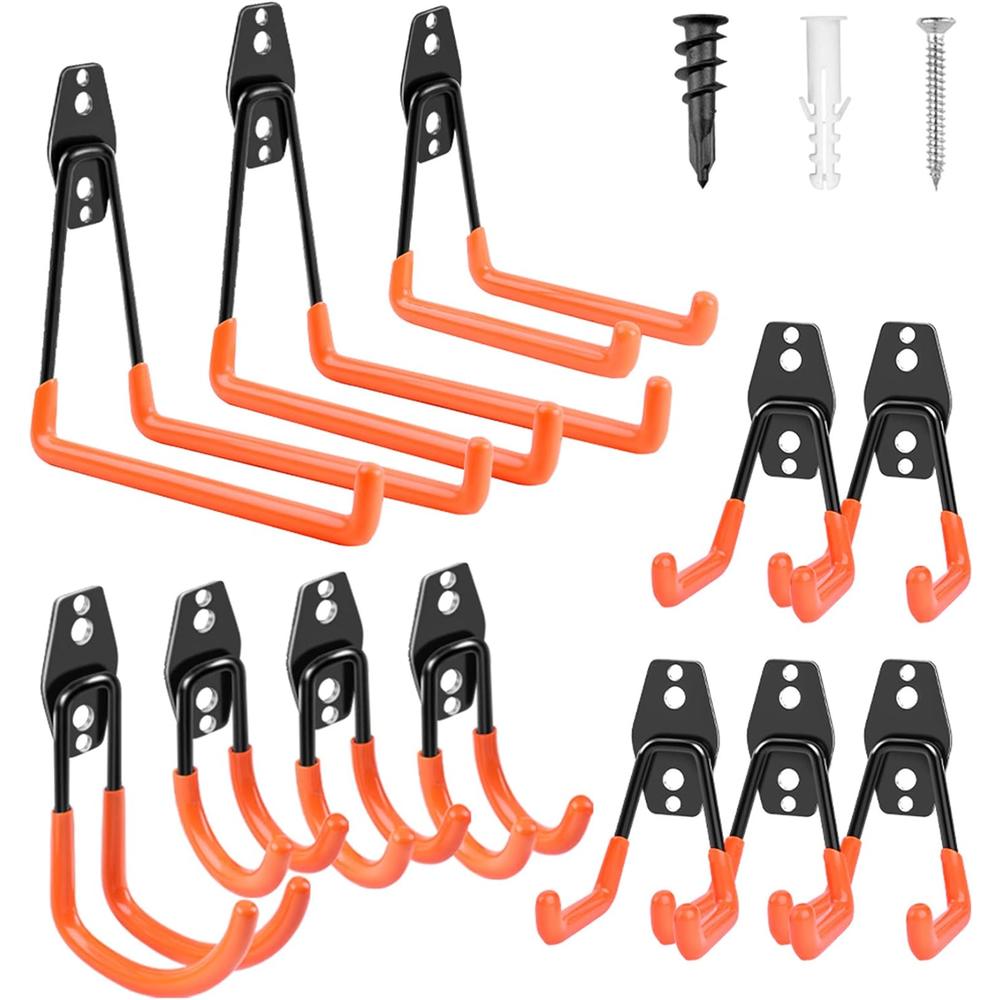 Remiawy Garage Hooks, 12 Pack Heavy Duty Garage Storage Hooks Steel Tool Hangers for Garage Wall Mount Utility Hooks and Hangers with A