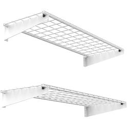 Wallmaster 2-Pack Heavy Duty Wall Shelf 45-inch-by-15-inch 2x4ft Garage Storage Rack Floating Shelves Max Load 400lb White